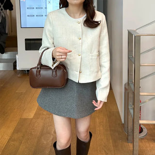 Collarless jacket