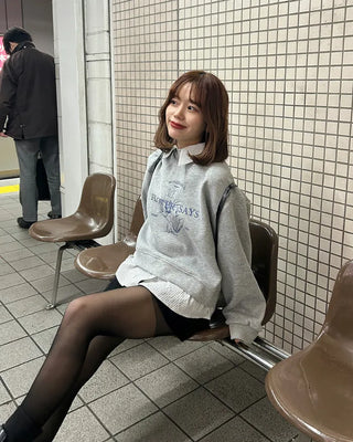 Striped shirt & sweatshirt set