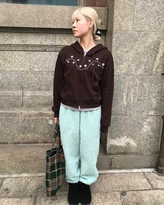 Snowflake Crop Hoodie