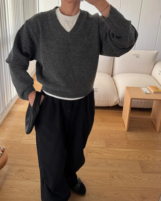 Semi-Clothed V-Neck Knit