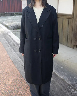 Classic double-breasted long coat