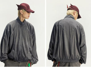[Monterest] Washed Mesh Oversized Track Jacket