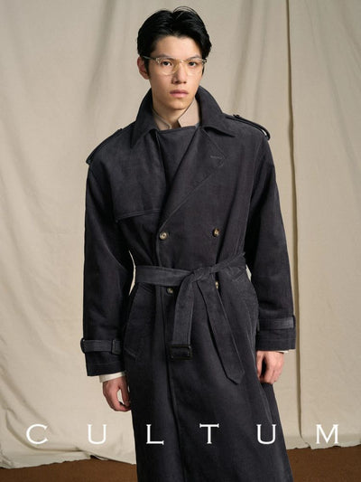 [CULTUM] Cotton Corduroy Mid-length Trench Coat