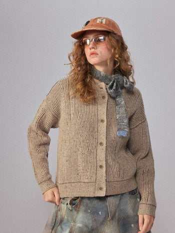 [Monterest] Speckled Yarn Narrow Knit Scarf