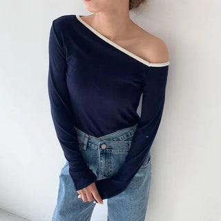 Line Off-Shoulder T-Shirt