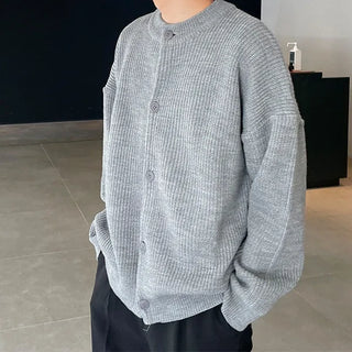 U-neck knit cardigan