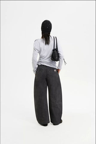 [MASONPRINCE] Curved Double Pleat Wide Pants