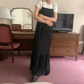 Back Ribbon Camisole Long Dress