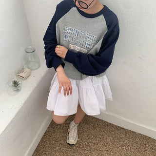 Colored Sleeveless Lettering Sweatshirt