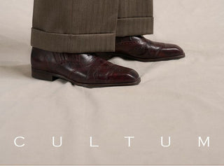 [CULTUM] Wool Blend Double Pleat Straight Trousers