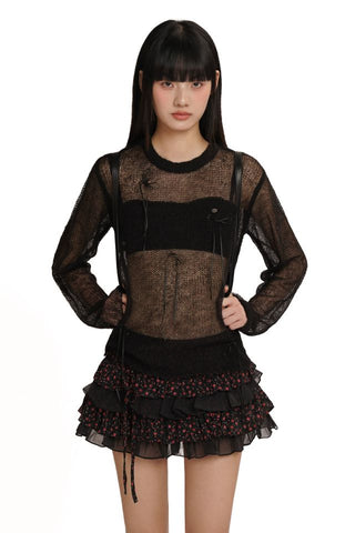 [moromoro2] Bow Sheer Knit (Dual Versions)