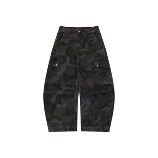 [MASONPRINCE] Curved Seam Camouflage Wide Leg Pants