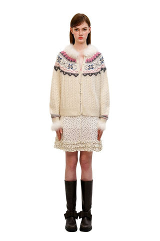 [Moromoro2] Fair Isle Pearl Knit Sweater