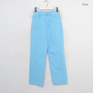 Colored straight denim pants