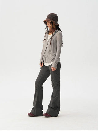 [Monterest] Lyocell Wool Blend Layered Hooded Knit Jacket