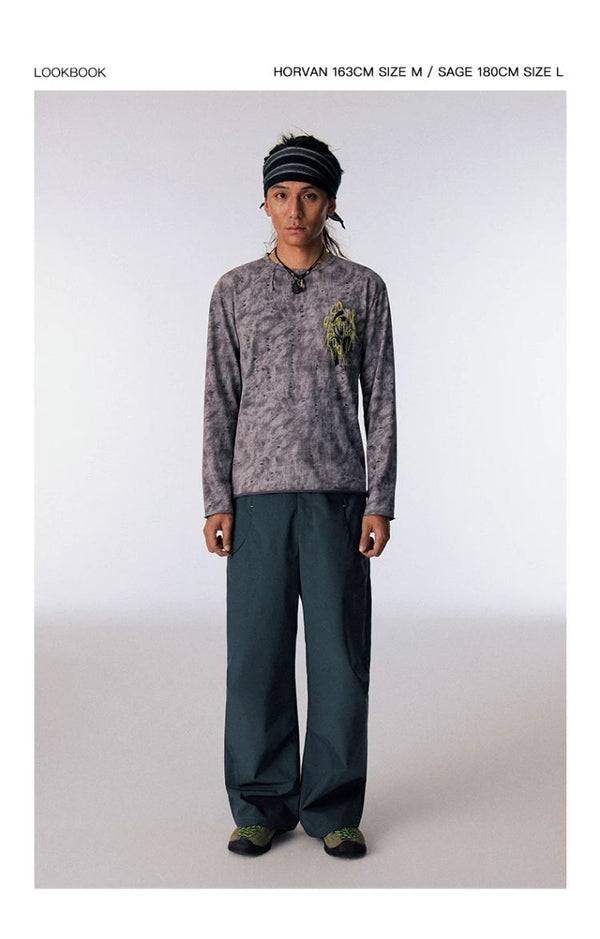 [CONP] Outdoor Swirl Pocket Zip Wide Pants