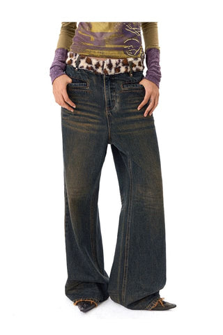 CONP Leopard Patchwork Jeans