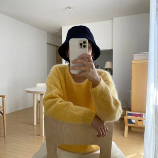 color pop angora knit