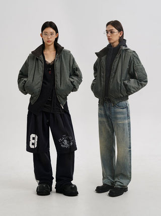 [MASONPRINCE] Sand-washed Boxy Workwear Padded Jacket