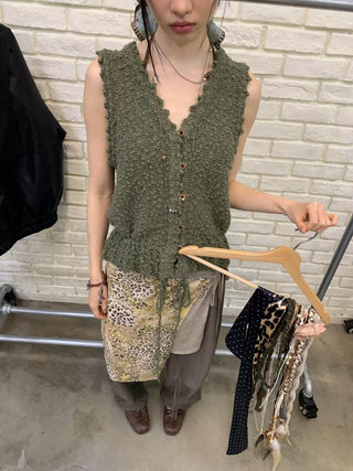 NEVERSEEZ Texture Knitted Vest