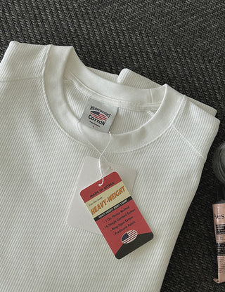 USA Waffle Cut Long Sleeve T-shirt (6 colors, M~XL)