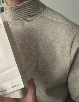 Nouveau long turtleneck knit (span fabric)