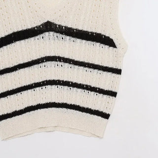 Striped knit vest
