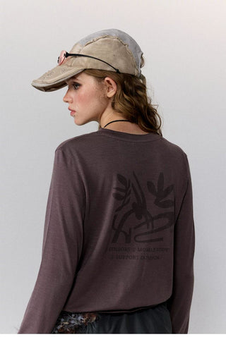 [Monterest] Merino Wool Blend Relaxed Long Sleeve Tee