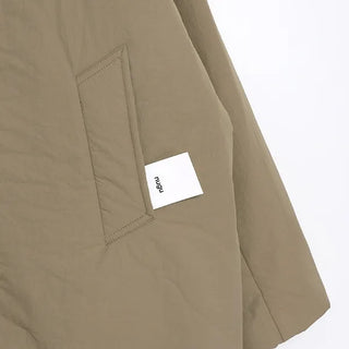 Corduroy two-tone long down jacket