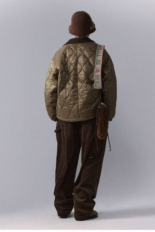 [Monterest] Quilted Coach Jacket with Corduroy Collar
