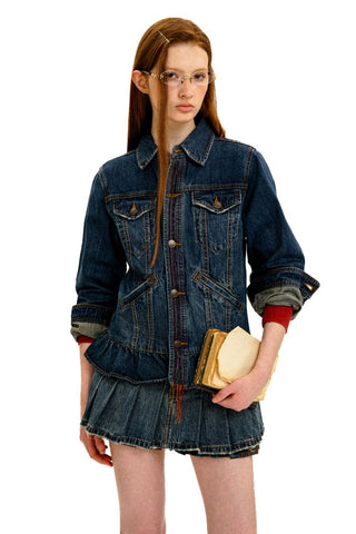[Moromoro2] Washed Denim Fringe  Collection
