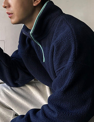 Contrast Fleece Half-Zip (5 colors)