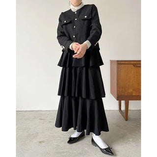 3-tiered long canter skirt