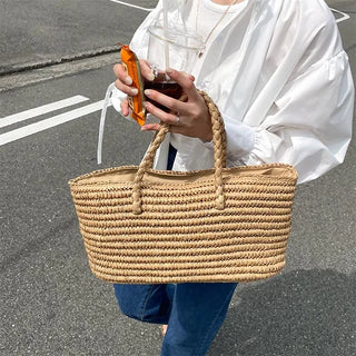 rectangle straw tote bag