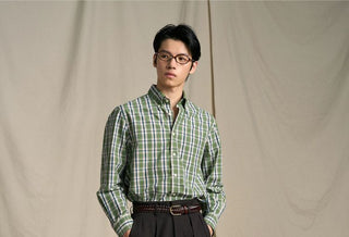 [CULTUM] Brushed Cotton Plaid Button-Down Shirt