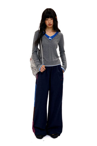 [Moromoro2] Lace Bar Blocked Sport  Jacket/Pants