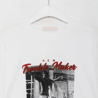Vintage photo print short-sleeved T-shirt