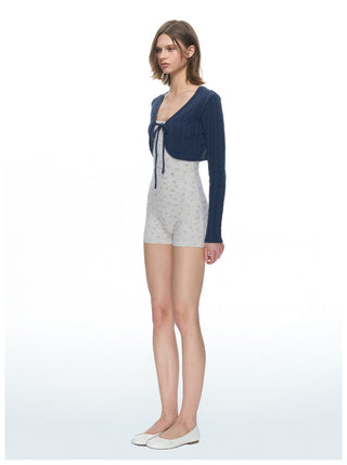 [NECY] Cozy Cable Ribbon Tie Bolero Cardigan (2color)