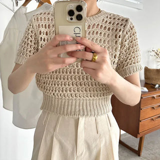 Perforated Cropped Knit