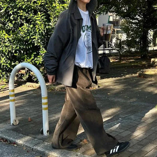 Corduroy Banded Wide Pants