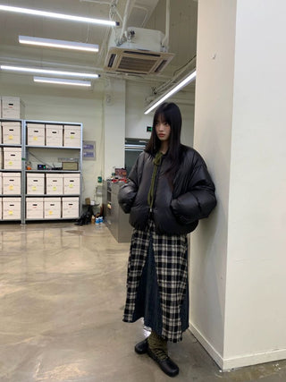 [NEVERSEEZ] Cropped Puffer Down Jacket