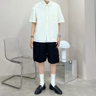 chalk cargo bermuda cotton pants