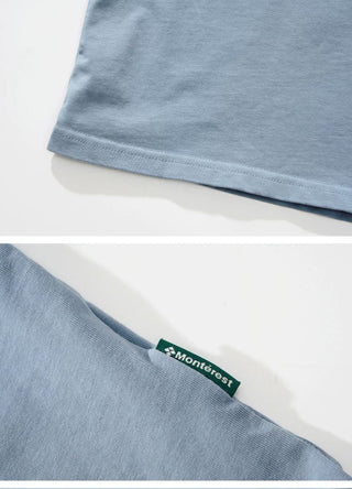 [Monterest] Washed Distressed Mountain Print T-Shirt