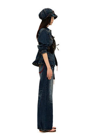 [Moromoro2] Washed Denim Fringe  Collection