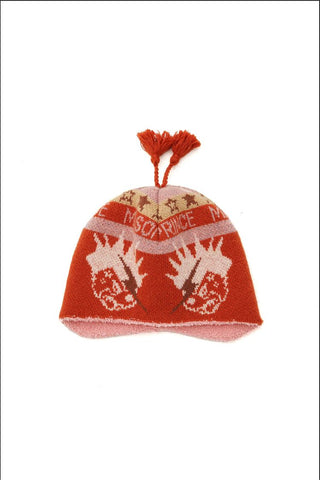 [MASONPRINCE] Funny Bear Fair Isle Earflap Beanie