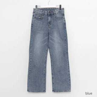 Straight denim pants