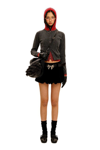 [Moromoro2] Contrast Striped Layered Knit  Sweater