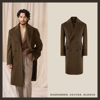 [CULTUM] 100% Wool Double-Breasted Polo Coat