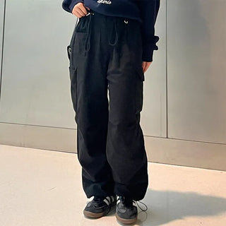 Pintuck cargo pants
