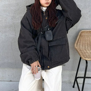 (Unisex) Hooded Denim Jumper